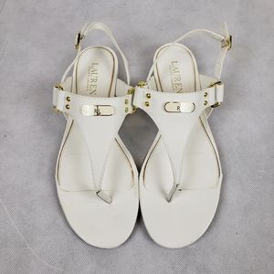 Ralph Lauren White Buckle Sandal